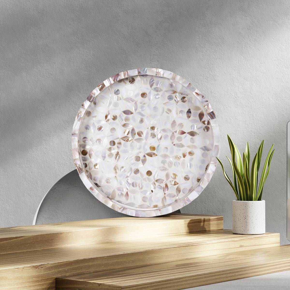 Decorative Tray Discovery Jewel Petit Mother of Pearl Inlay – 12" x 12" | Decorative Tray | Wiccan Center