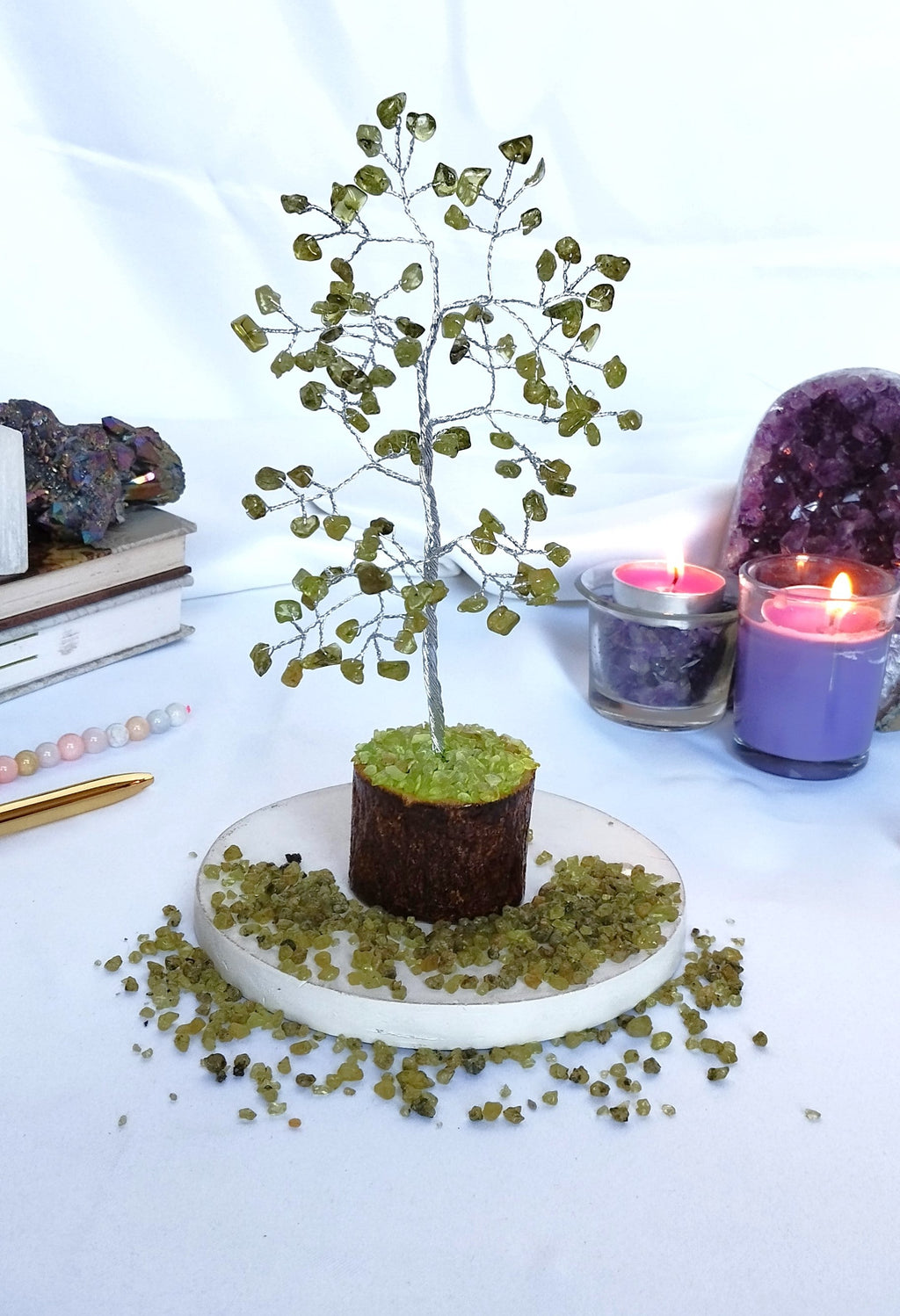 Peridot Gemstone Tree, Crystal Tree Of Life