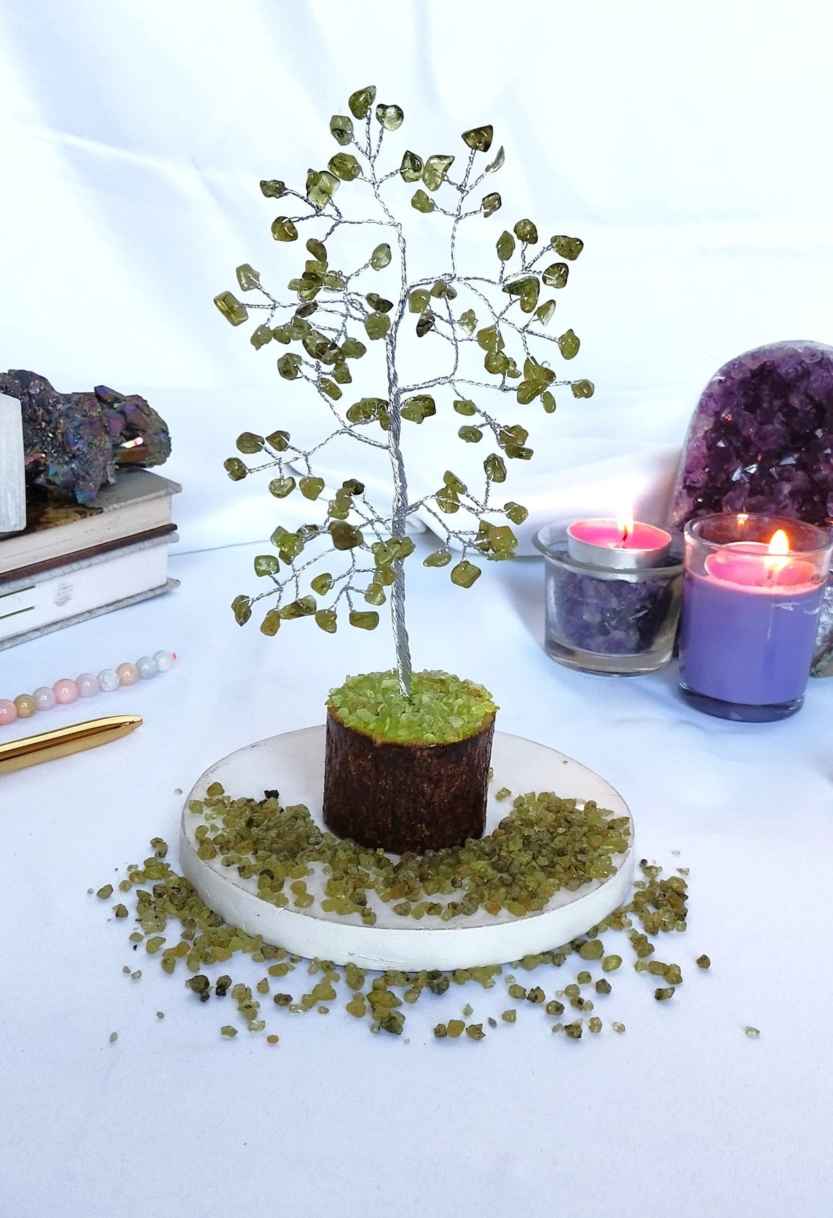 Peridot Gemstone Tree, Crystal Tree Of Life