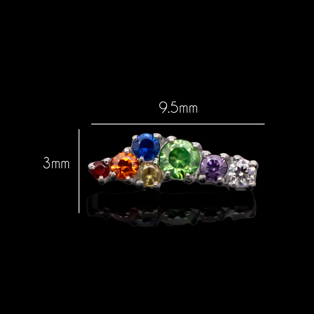 Zoe - 16G Rainbow Internally Threaded End | Body Jewelry | Wiccan Center