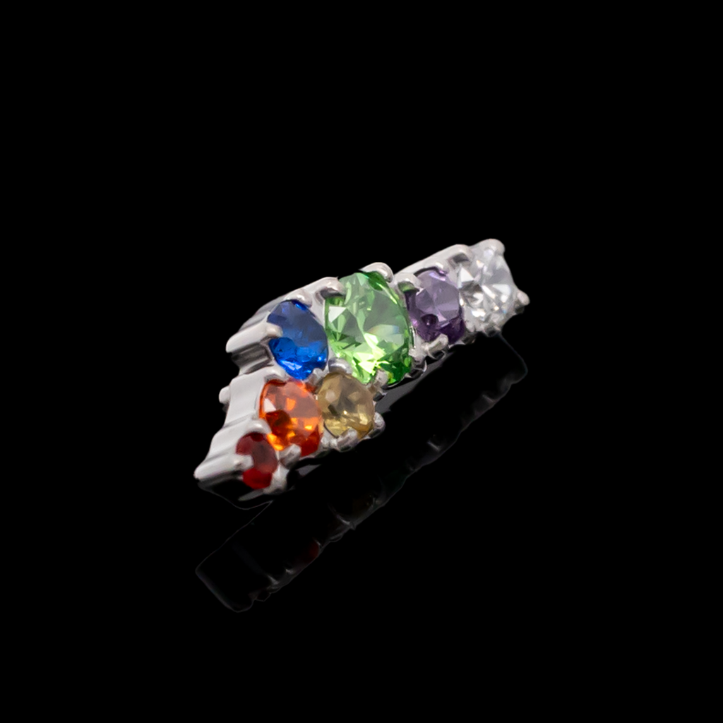 Zoe - 16G Rainbow Internally Threaded End | Body Jewelry | Wiccan Center