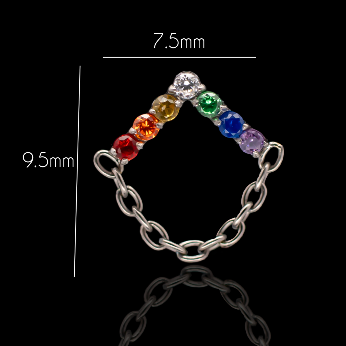 Aurelie - 16G Rainbow Internally Threaded End | Body Jewelry | Wiccan Center