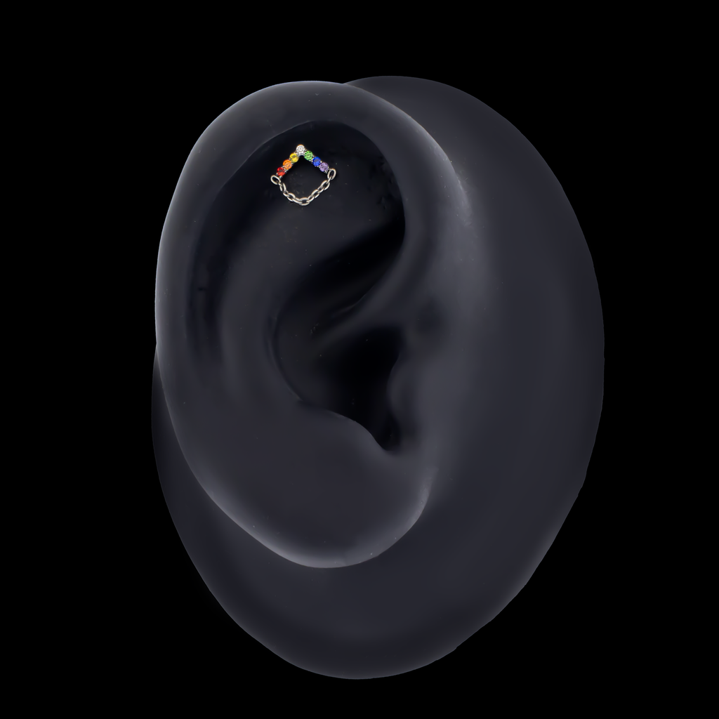 Aurelie - 16G Rainbow Internally Threaded End | Body Jewelry | Wiccan Center