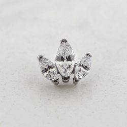 16G/18G Steel Internally Threaded End- Triple Marquise | Body Jewelry | Wiccan Center