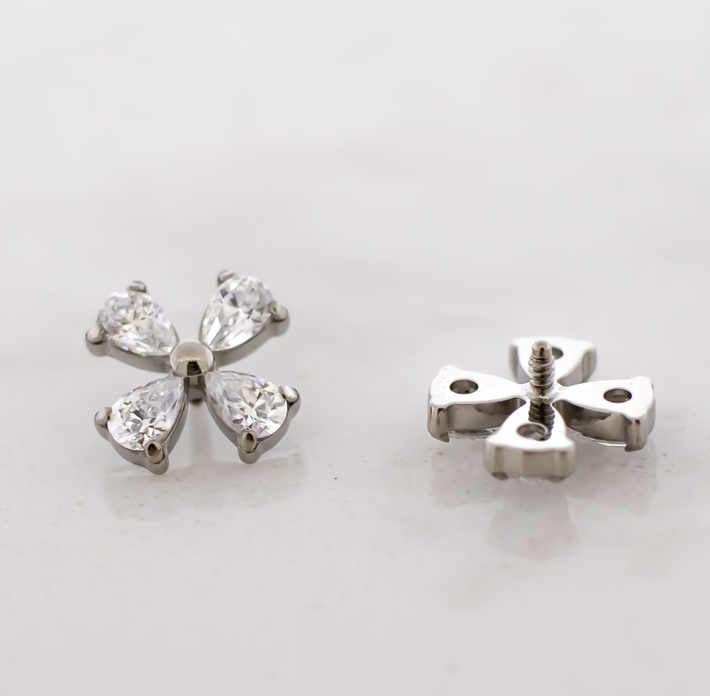 16G/18G Steel Internally Threaded End- Pear Cut Cluster | Body Jewelry | Wiccan Center