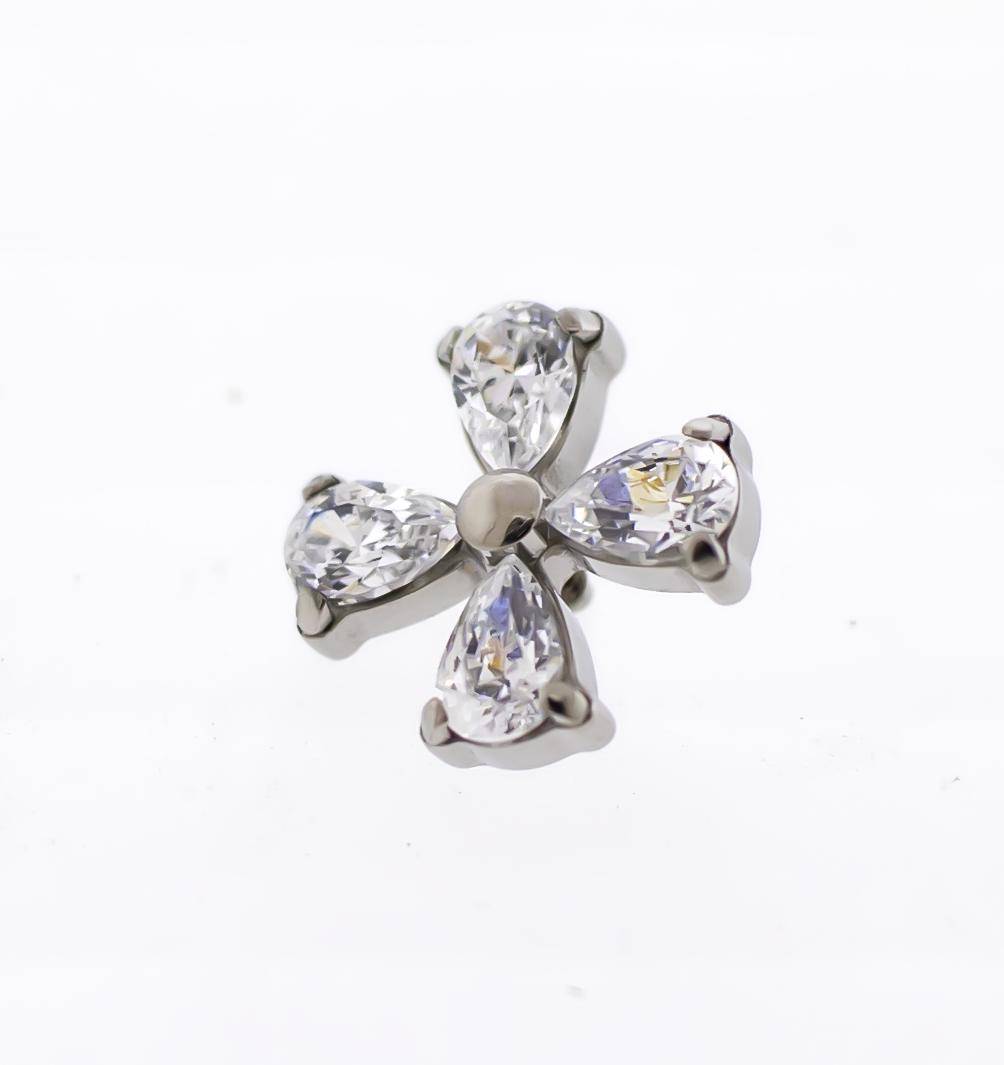 16G/18G Steel Internally Threaded End- Pear Cut Cluster | Body Jewelry | Wiccan Center