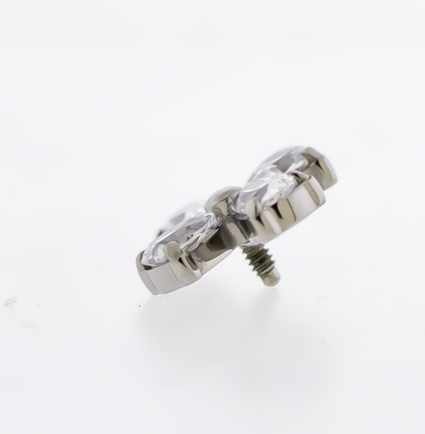 16G/18G Steel Internally Threaded End- Pear Cut Cluster | Body Jewelry | Wiccan Center