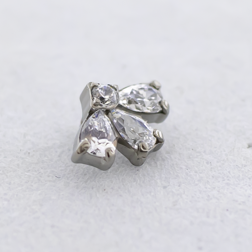 16G/18G Steel Internally Threaded End- Pear & Round Cluster | Body Jewelry | Wiccan Center