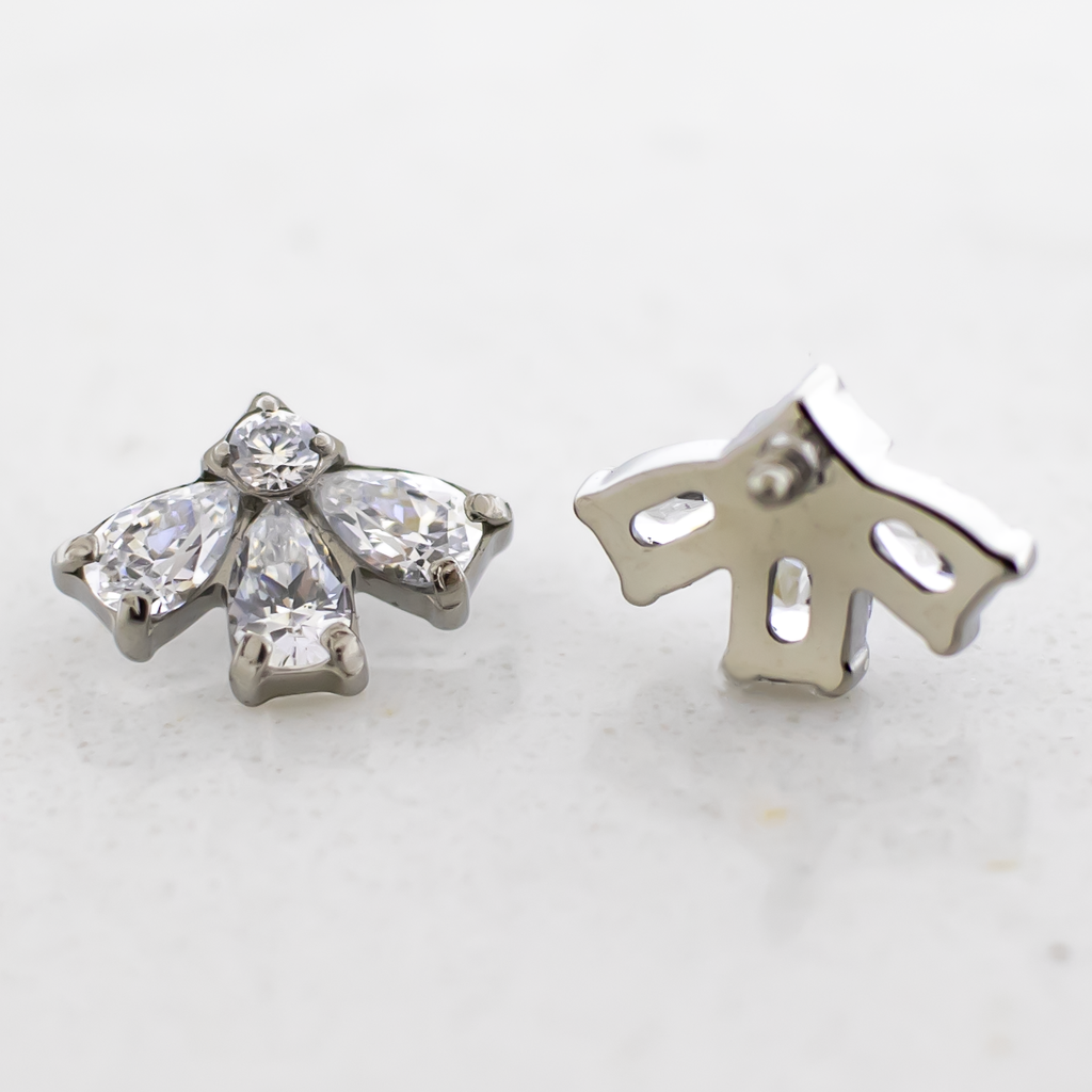 16G/18G Steel Internally Threaded End- Pear & Round Cluster | Body Jewelry | Wiccan Center