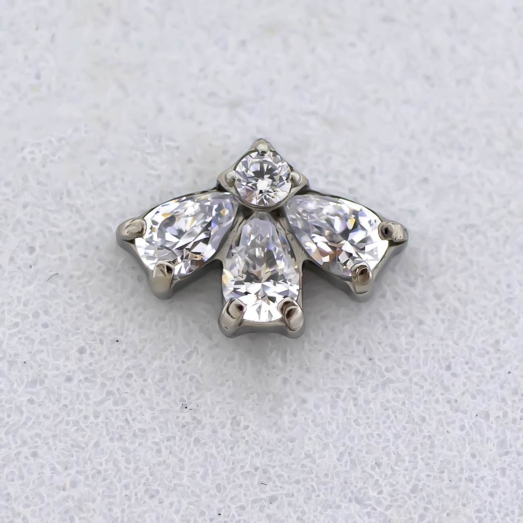 16G/18G Steel Internally Threaded End- Pear & Round Cluster | Body Jewelry | Wiccan Center