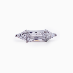 Steel Internally Threaded 2 Trillion & Baguette CZ End – 16G | Body Jewelry | Wiccan Center