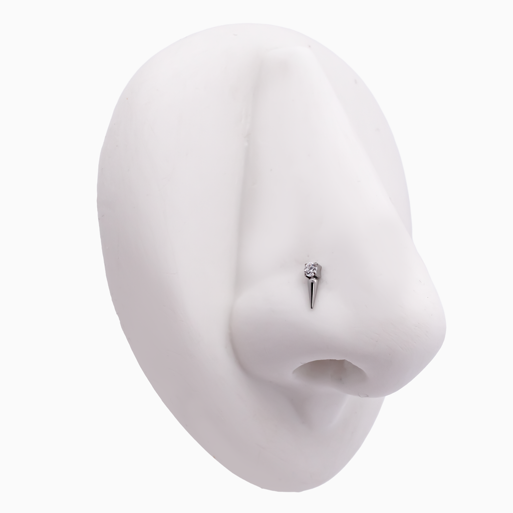 Steel Internally Threaded End with Gem-Topped Long Spike – 16G | Body Jewelry | Wiccan Center