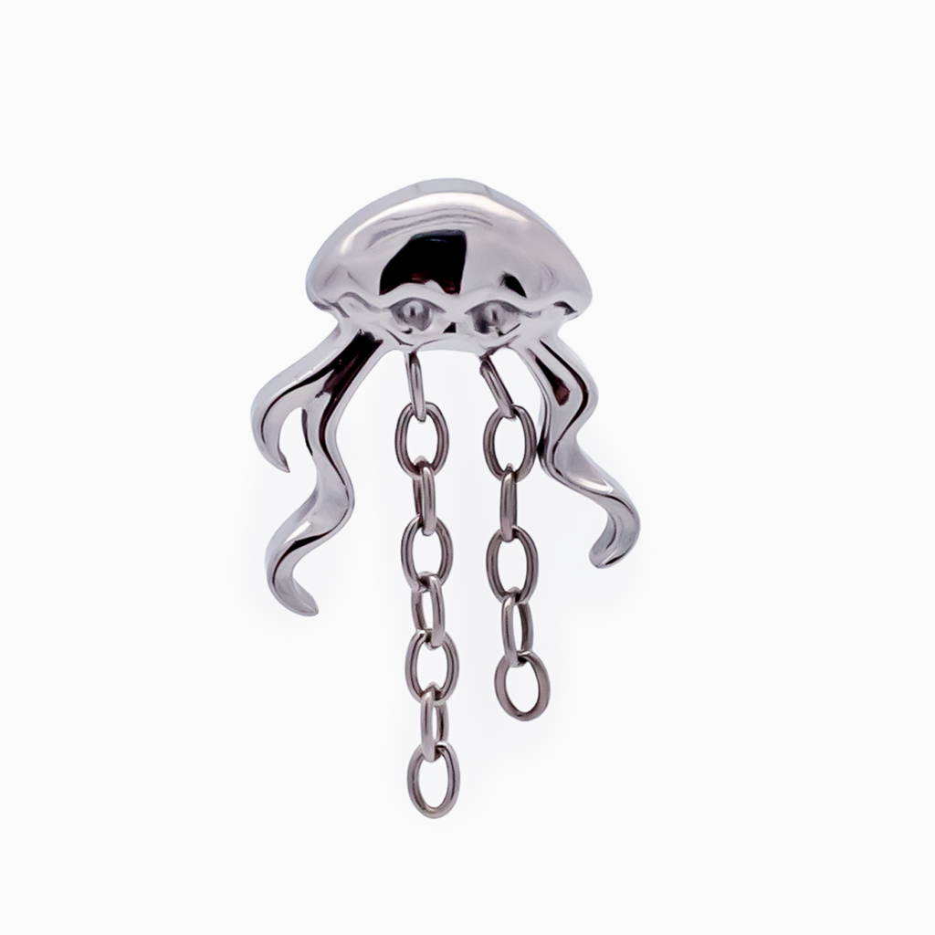 Steel Internally Threaded Jellyfish Chain End - 16G | Body Jewelry | Wiccan Center