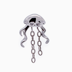 Steel Internally Threaded Jellyfish Chain End - 16G | Body Jewelry | Wiccan Center