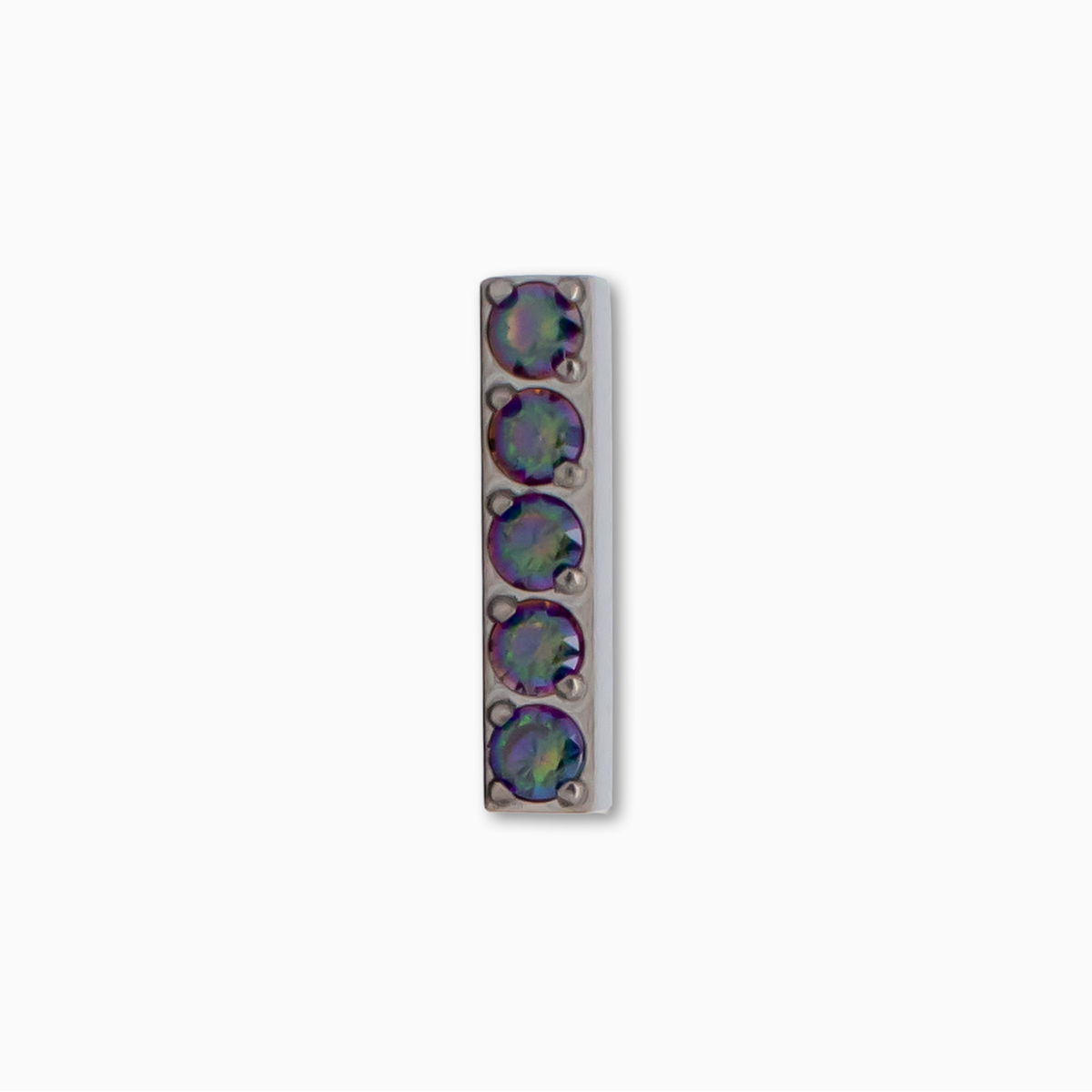Steel Internally Threaded Bar End with 5 CZ | Body Jewelry | Wiccan Center