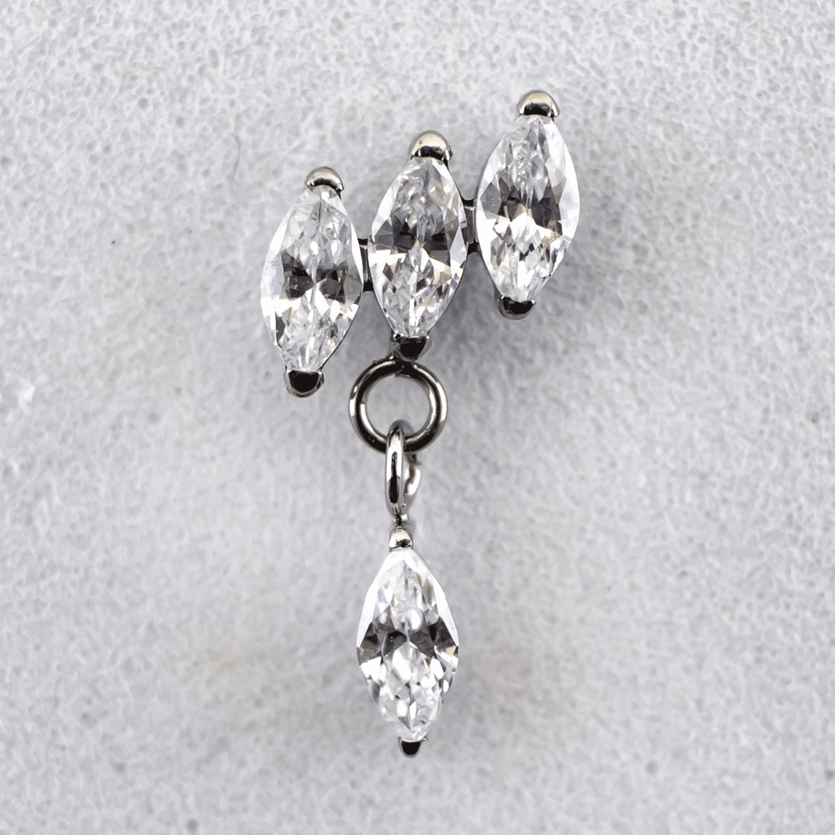 16G/18G Steel Internally Threaded End- Triple Marquise Dangle | Body Jewelry | Wiccan Center