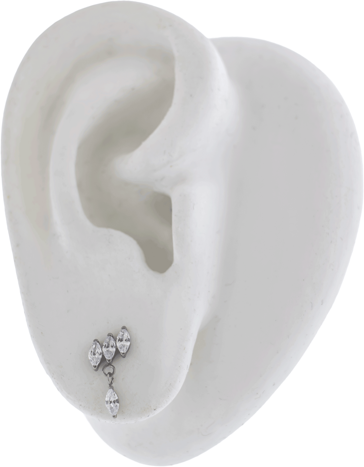 16G/18G Steel Internally Threaded End- Triple Marquise Dangle | Body Jewelry | Wiccan Center