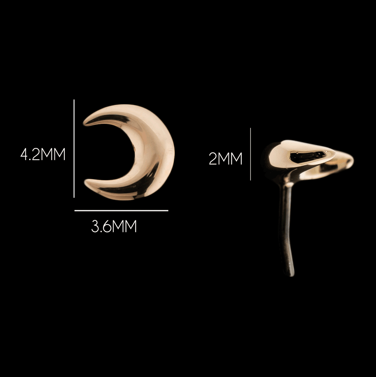 Nyx - 14KT Gold Threadless End | Threadless End | Wiccan Center