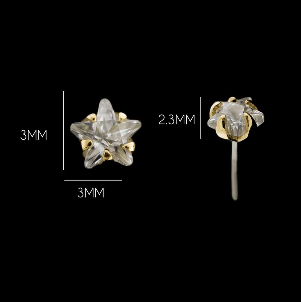Celestia - 14KT Gold Threadless End | Threadless End | Wiccan Center