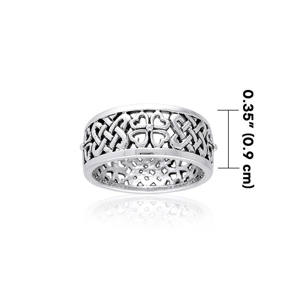 Celtic Knots Irish Shamrock Sterling Silver Ring TRI001