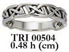 Celtic Knot Half Hollow Sterling Silver Band Ring TRI504