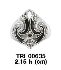 A powerful and meaningful Silver Celtic Triquetra Gemstone Ring TRI635 | Ring | Wiccan Center