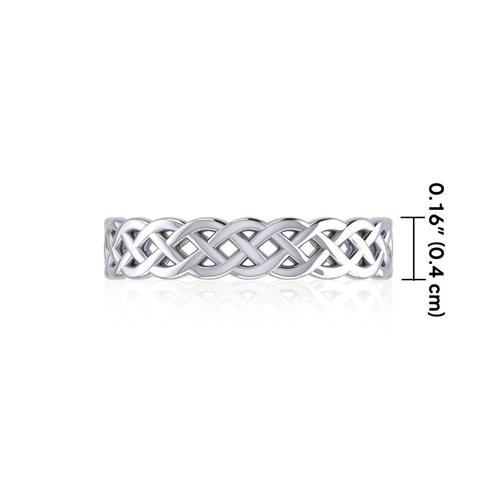 Hollow Celtic Sterling Silver Band Ring TRI071