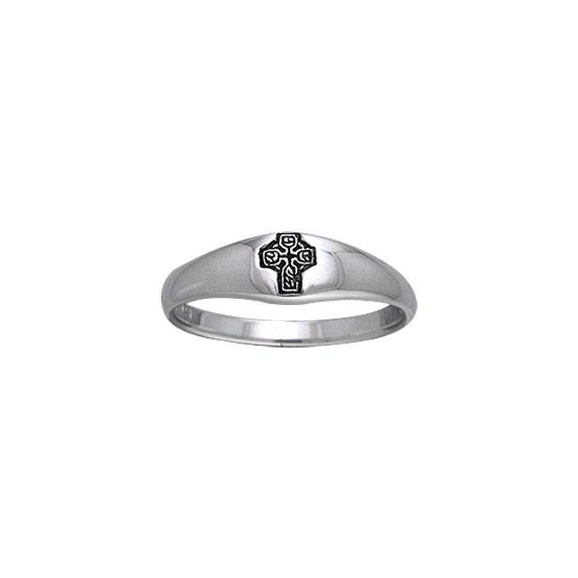 Celtic Cross Knotwork Sterling Silver Ring TRI075