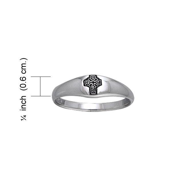 Celtic Cross Knotwork Sterling Silver Ring TRI075