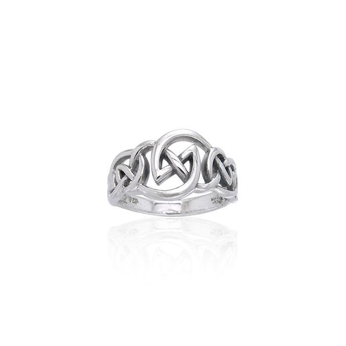 Modern Celtic Sterling Silver Ring TRI1112