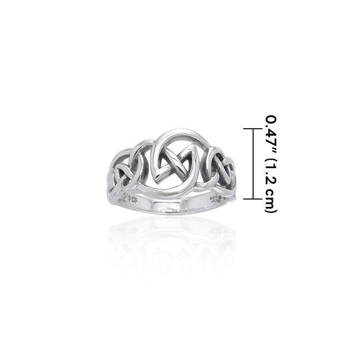 Modern Celtic Sterling Silver Ring TRI1112