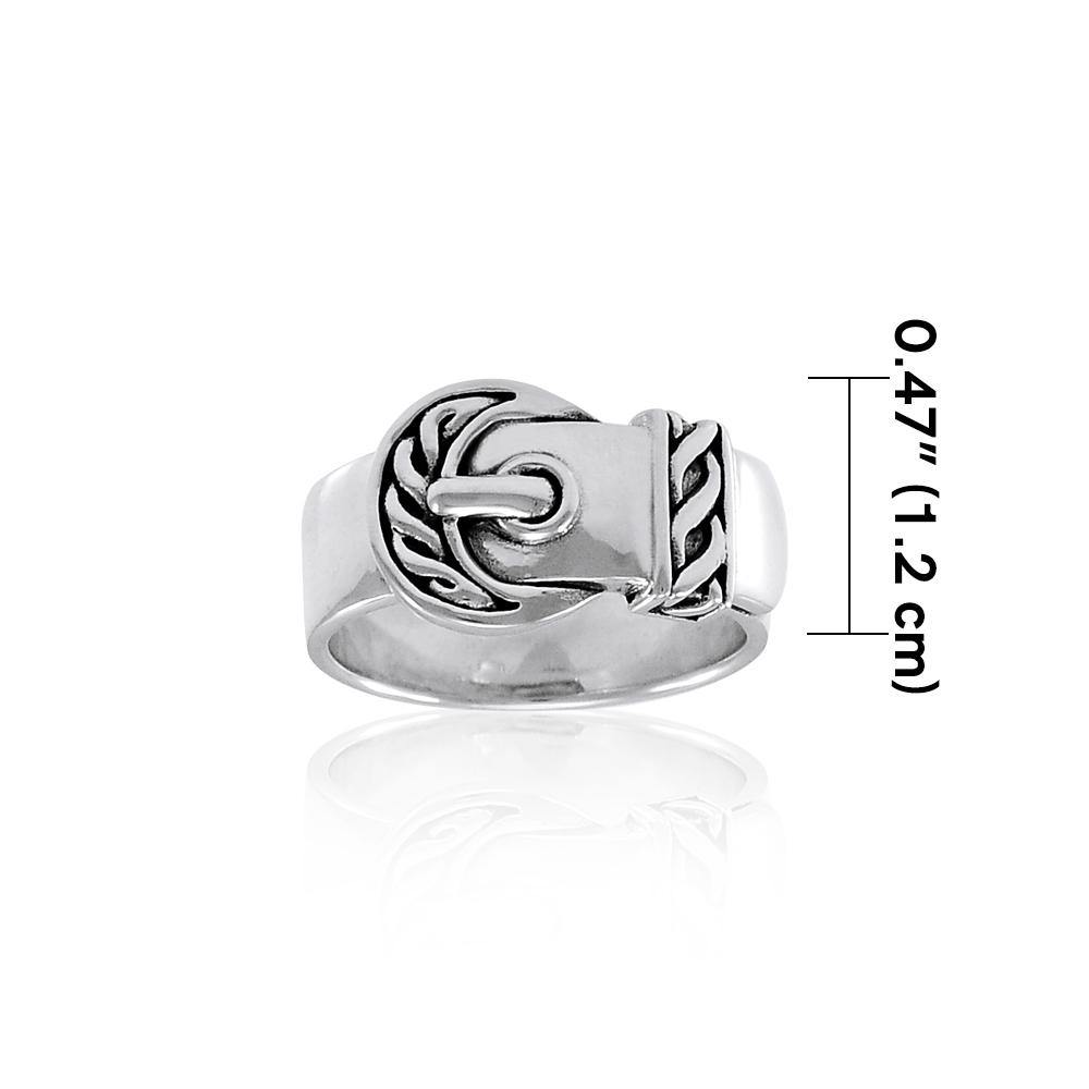Celtic Belt Buckle Sterling Silver Ring TRI1255