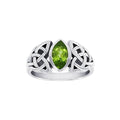 Celtic Trinity Knot Sterling Silver Ring with a Gemstone centerpiece TRI1342