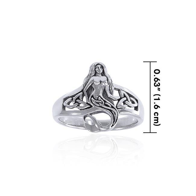 Celtic Mermaid Sterling Silver Ring TRI1472