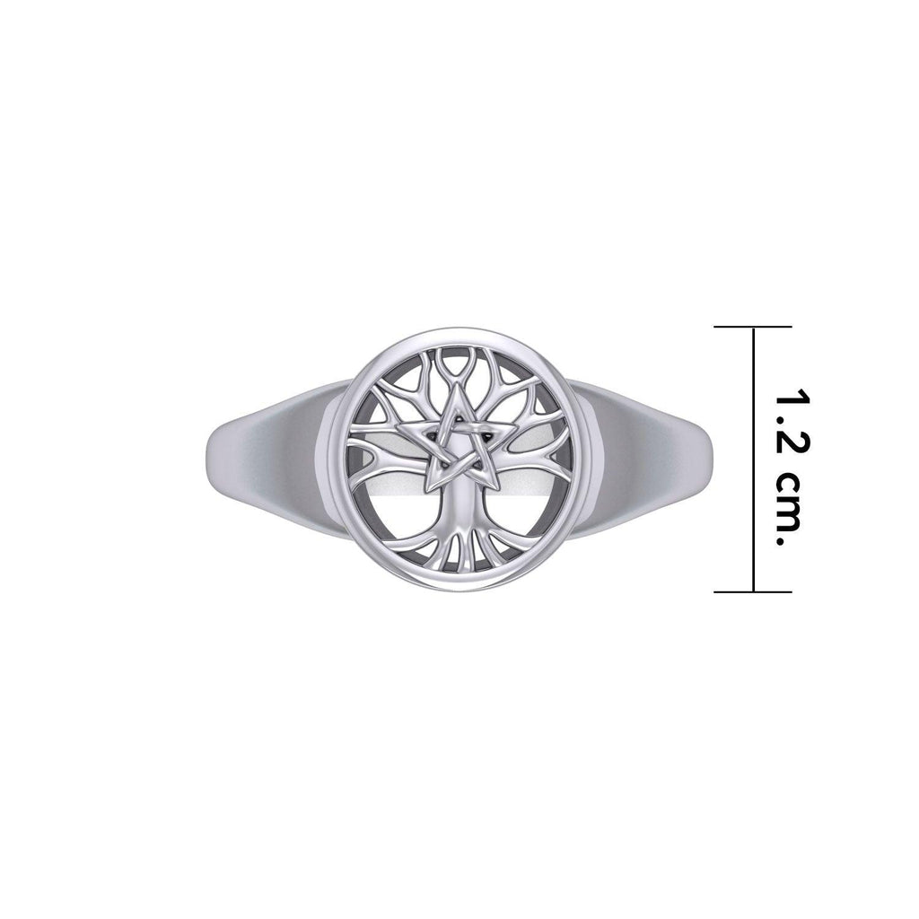 Celtic Tree of Life with Star Sterling Silver Ring TRI1535