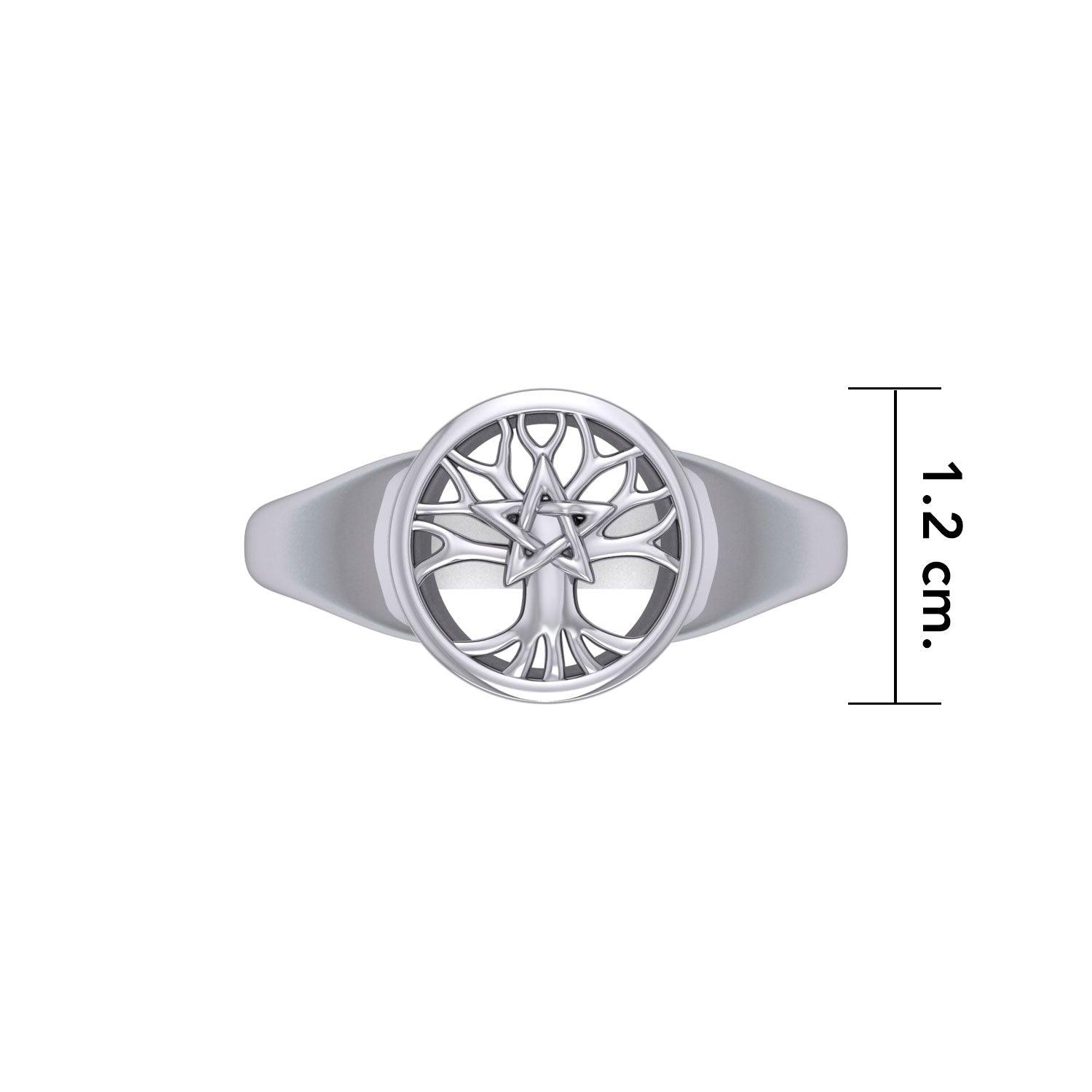 Celtic Tree of Life with Star Sterling Silver Ring TRI1535