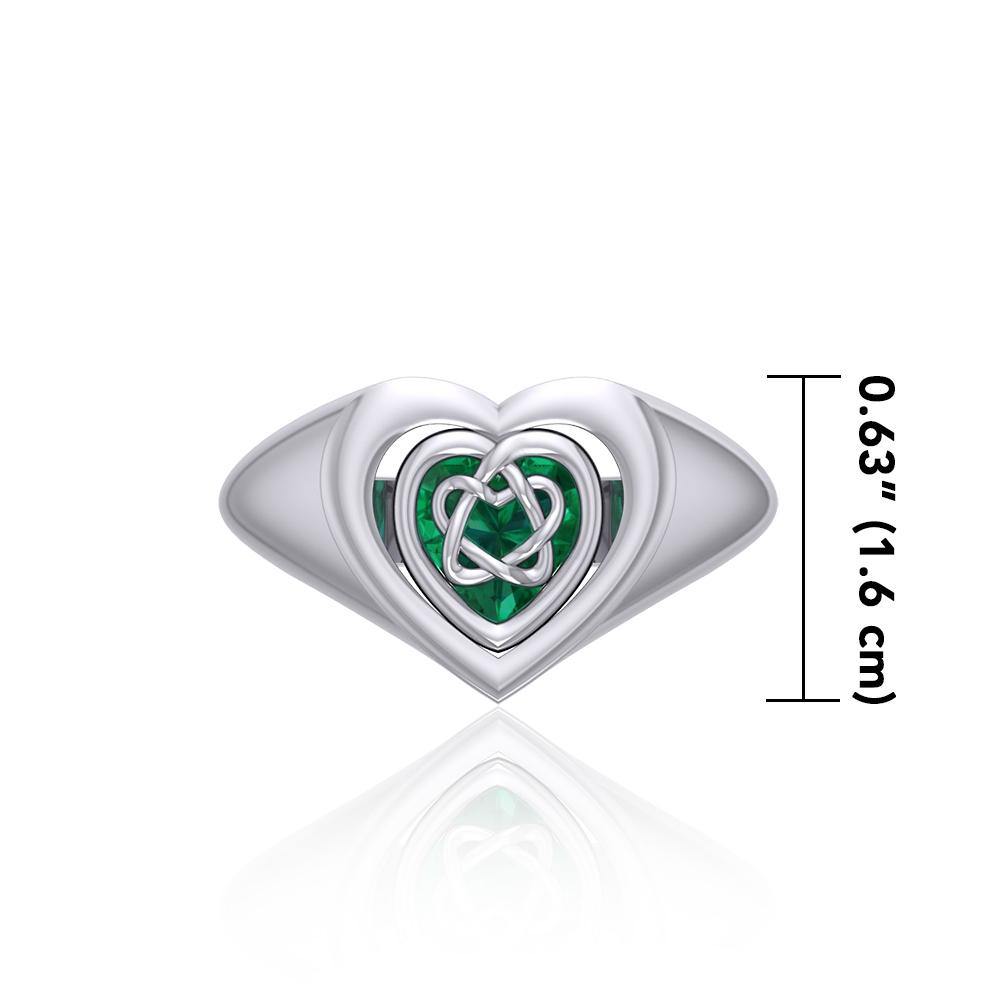 Celtic Heart Knotwork Flip Ring TRI158