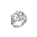 A powerful combination of Celtic elements ~ Fleur-de-Lis and Claddagh Sterling Silver Ring TRI172