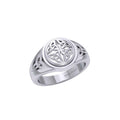 Celtic Quaternary Knot Sterling Silver Ring TRI1758