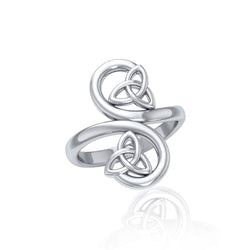 Celtic Trinity Knot Spiral Silver Ring TRI1786 | Ring | Wiccan Center