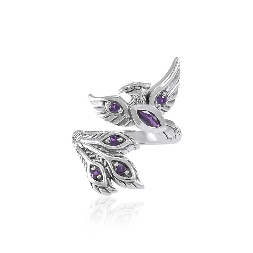 Mythical Phoenix Sterling Silver Ring With Gems TRI1835 Elegant Jewelry For Collectors And Fans