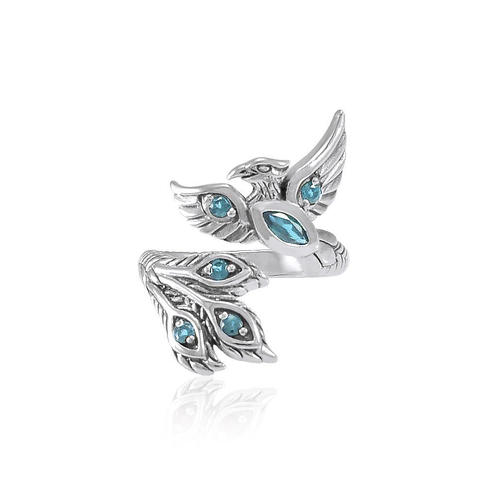 Mythical Phoenix Sterling Silver Ring With Gems TRI1835 Elegant Jewelry For Collectors And Fans
