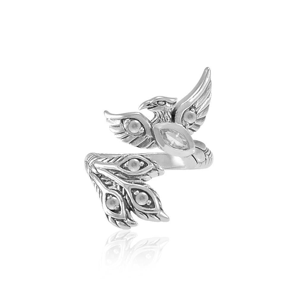 Mythical Phoenix Sterling Silver Ring With Gems TRI1835 Elegant Jewelry For Collectors And Fans