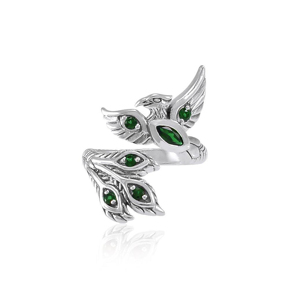 Mythical Phoenix Sterling Silver Ring With Gems TRI1835 Elegant Jewelry For Collectors And Fans