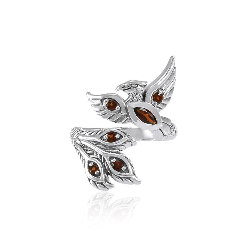 Mythical Phoenix Sterling Silver Ring With Gems TRI1835 Elegant Jewelry For Collectors And Fans