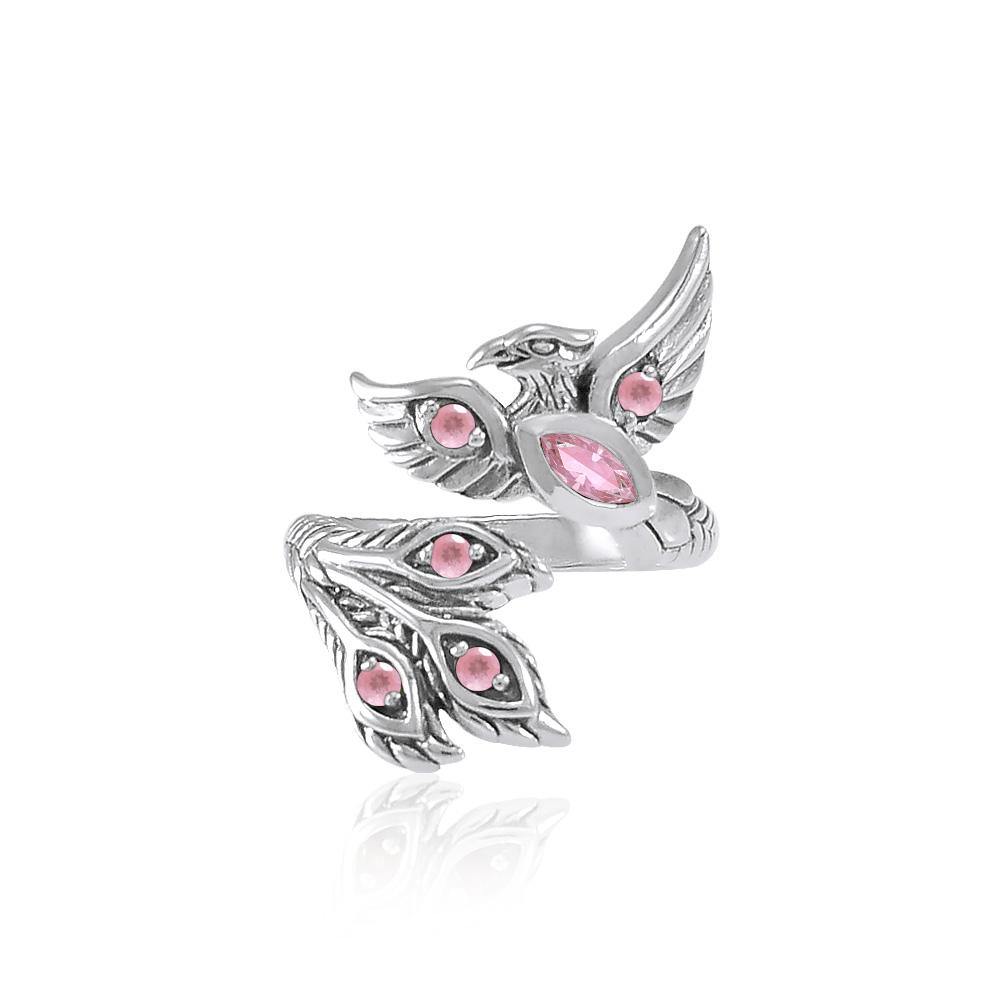 Mythical Phoenix Sterling Silver Ring With Gems TRI1835 Elegant Jewelry For Collectors And Fans