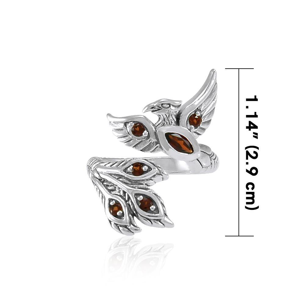 Mythical Phoenix Sterling Silver Ring With Gems TRI1835 Elegant Jewelry For Collectors And Fans