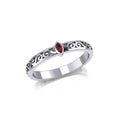 Celtic Spiral Sterling Silver Ring with Marquise Gemstone TRI1912