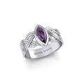 Celtic Sterling Silver Ring with Marquise Gemstone TRI1925
