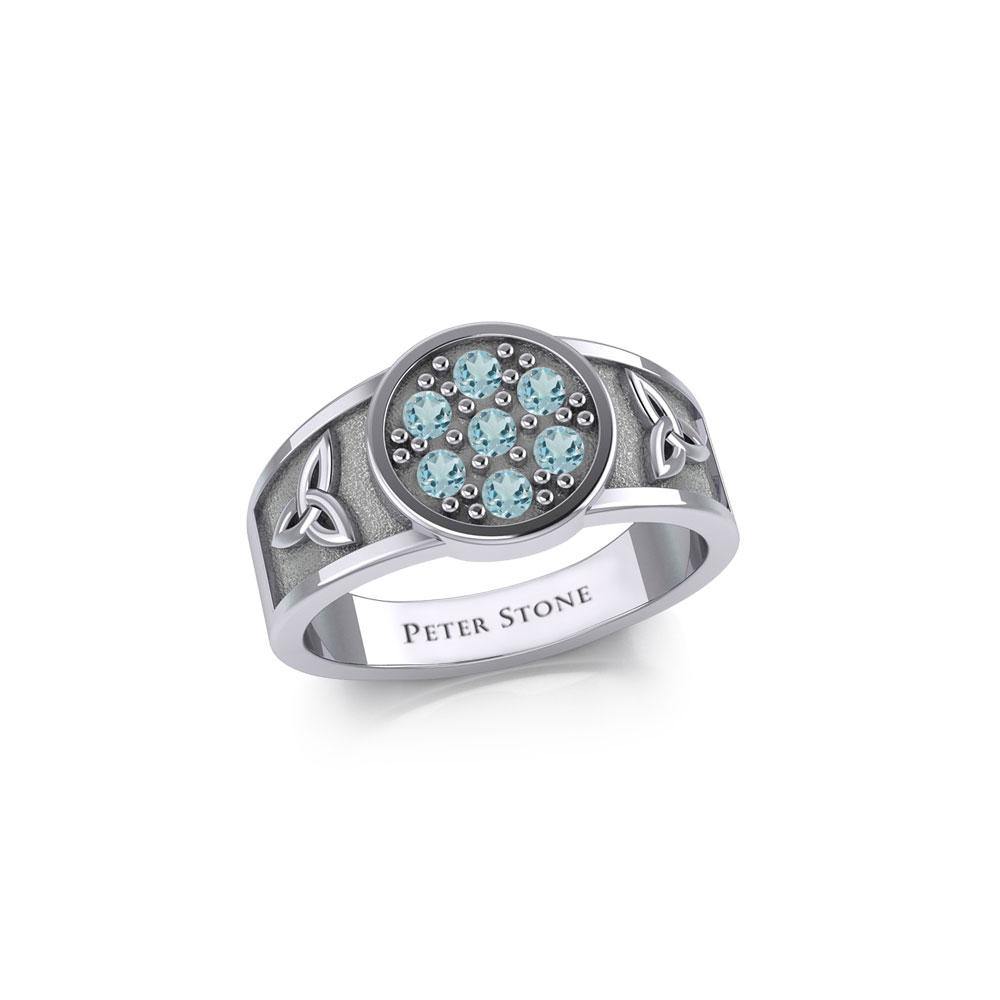 Celtic Trinity Knot Ring with Gemstones TRI1946